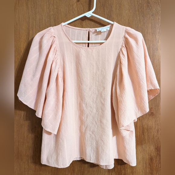 ⚡5 for 25 ⚡ Loveriche blouse size large color light peach - Picture 1 of 8